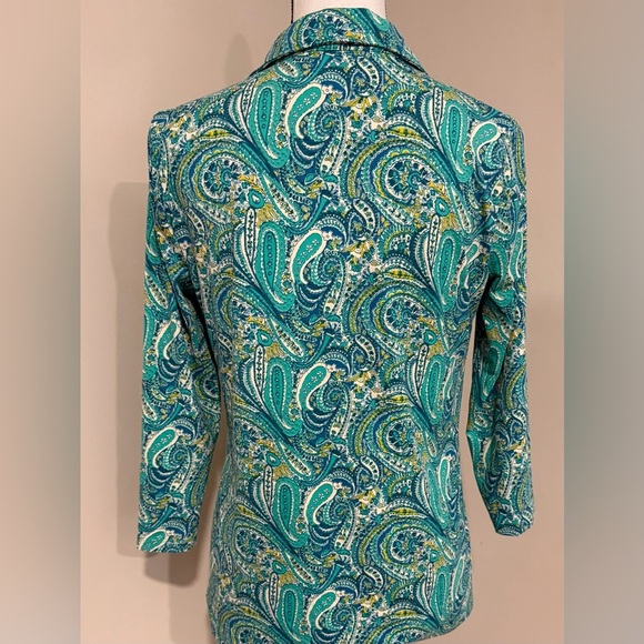 Talbots Green Paisley Shirt - Picture 2 of 5